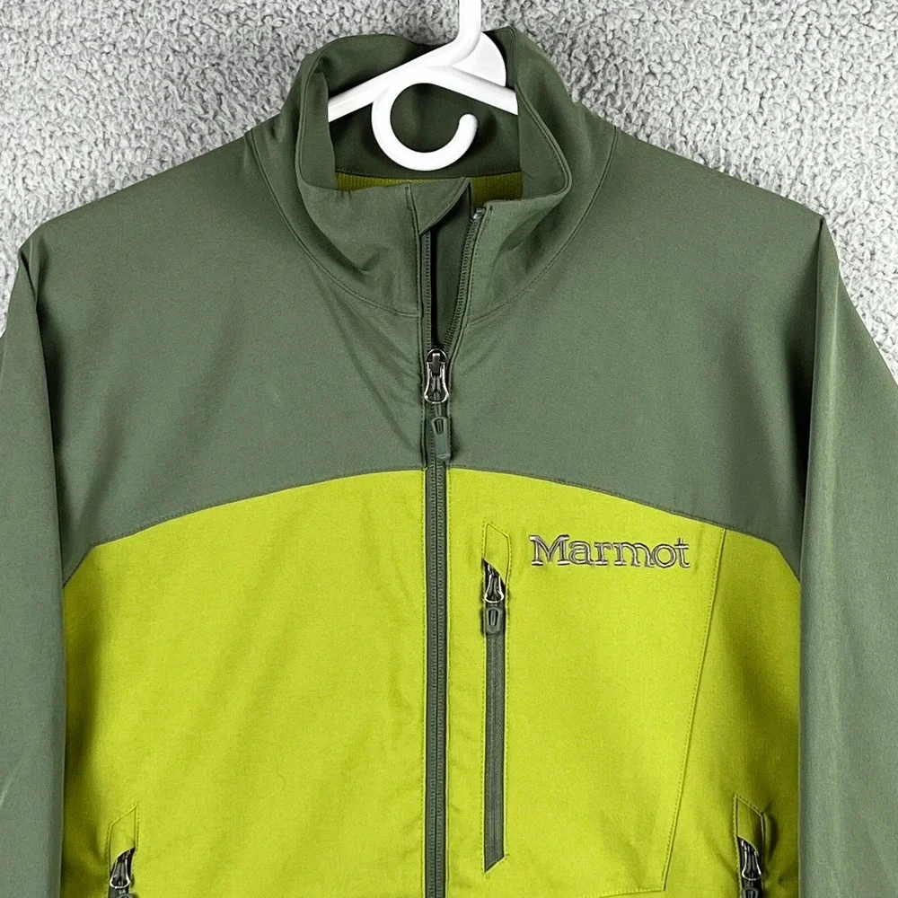 Marmot Hiking Jacket Mens Medium Green‎ Stretch Long Sleeve M3 Softshell Bero